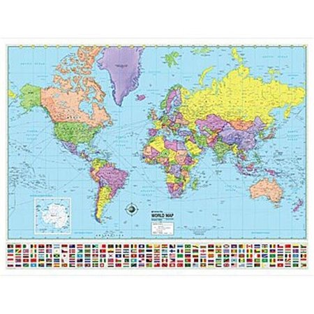 UNIVERSAL MAP GROUP LLC Universal Map 16174 World Advanced Political Mounted 16174